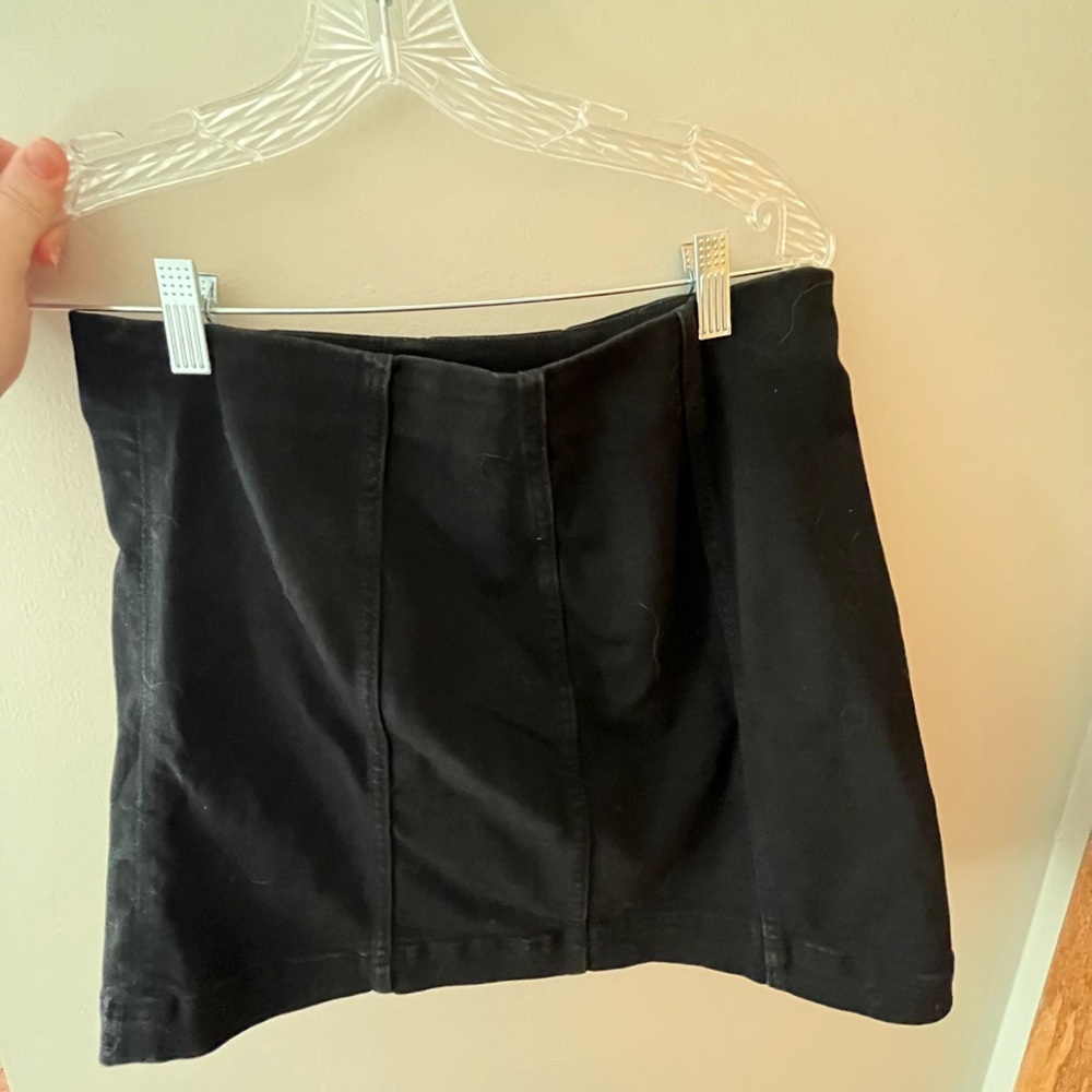 Black Denim Mini Skirt